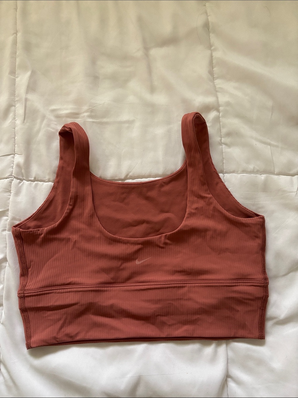 Nike Salmon Pink Ribbed Sports Bra